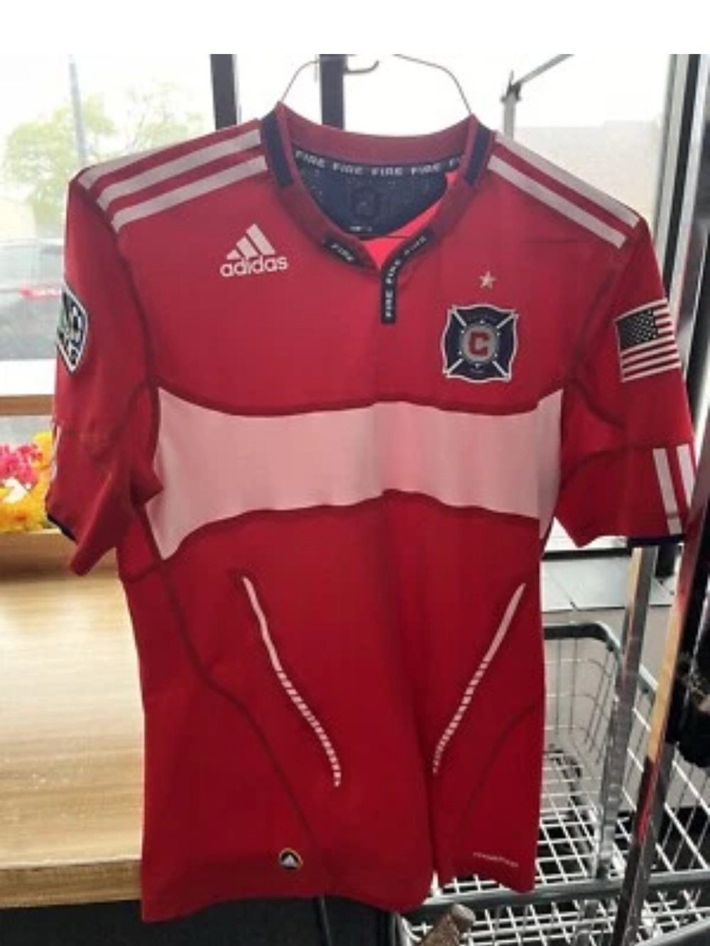 Men’s Adidas Chicago Fire Soccer Jersey MLS Red